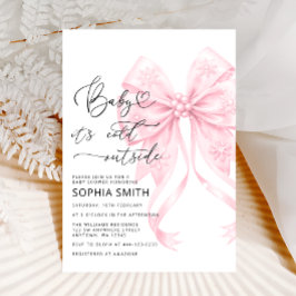 Baby es ist kalt draußen Blush Pink Bow Baby Dusch Einladung