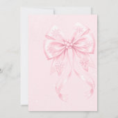 Baby es ist kalt draußen Blush Pink Bow Baby Dusch Einladung (Rückseite)