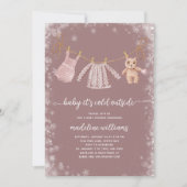 Baby Es ist kalt draußen Boho Girl Babydusche Einladung (Vorderseite)