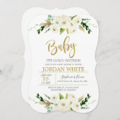 Baby es ist kalt draußen die weiße Blütendusche Einladung (Vorne/Hinten)