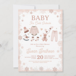 Baby Es ist kalt draußen Dusche Neutralschnee Einladung