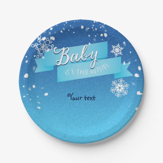 Baby, es ist kalt draußen Dusche Winterplatten Pappteller (Vorderseite)