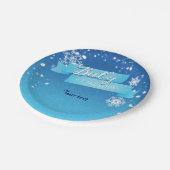 Baby, es ist kalt draußen Dusche Winterplatten Pappteller (Schrägansicht)