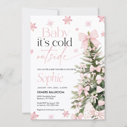 Baby es ist kalt draußen Einladung, Babydusche Einladung (Vorderseite)