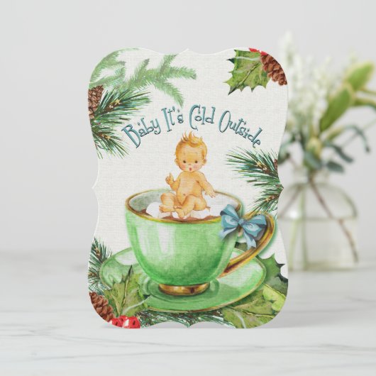 Baby Es ist kalt draußen | Einladung der Babydusch (Stehend Vorderseite)