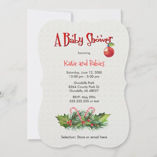 Baby Es ist kalt draußen | Einladung der Babydusch (Rückseite)