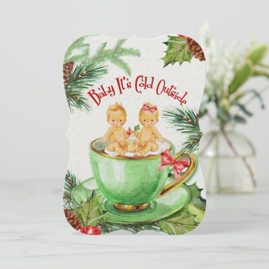 Baby Es ist kalt draußen | Einladung der Babydusch (Stehend Vorderseite)