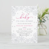 Baby Es ist kalt draußen | Einladung der Babydusch (Stehend Vorderseite)