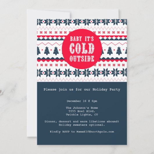Baby Es ist kalt draußen | Einladung zur Feier (Vorderseite)