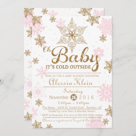 Baby es ist kalt draußen, Einladung zur Mädchendus (Vorne/Hinten)