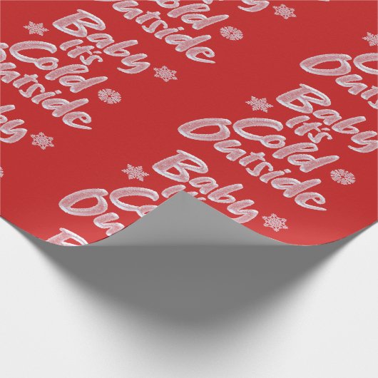 Baby Es ist kalt draußen gefroren Weihnachtsrot Geschenkpapier (Ecke)