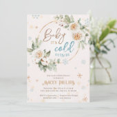 Baby Es ist kalt draußen Gemütliche Winterdusche S Einladung (Stehend Vorderseite)