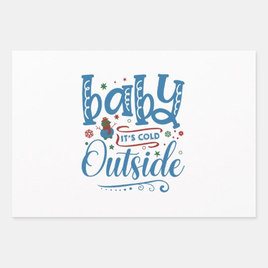 Baby Es ist kalt draußen Geschenkpapier Set (Vorderseite)