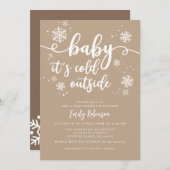 Baby Es ist kalt draußen Geschlecht Neutral Baby D Einladung (Vorne/Hinten)