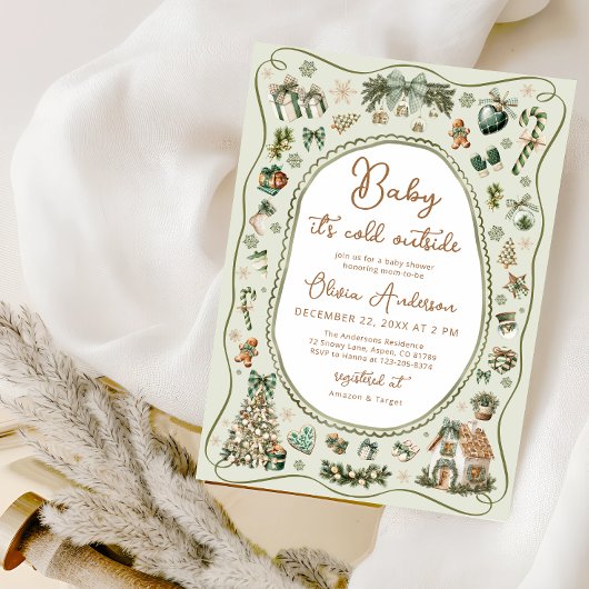 Baby es ist kalt draußen Geschlecht Neutral Baby D Einladung