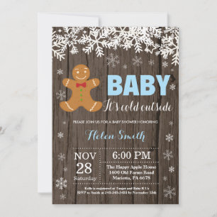 Baby, es ist kalt draußen Gingerbread Man Baby-Par Einladung