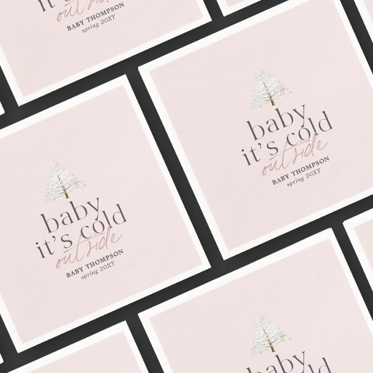 Baby Es ist kalt draußen Girl Pink Babydusche Serviette