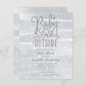 Baby Es ist kalt draußen graue Babydusche Einladun (Vorne/Hinten)