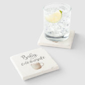 Baby Es ist kalt draußen heiße Kakao Steinuntersetzer (Seitenansicht)