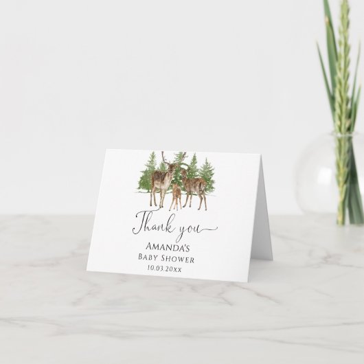 Baby Es ist kalt draußen Hirschbaby-Dusche Dankeskarte (Vorderseite)