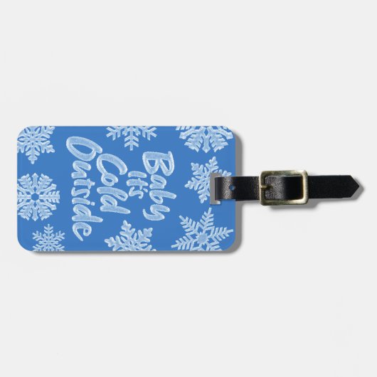 Baby Es ist kalt draußen Icy Blue Frozen Schneeflo Gepäckanhänger (Vorderseite horizontal)