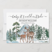 Baby es ist kalt draußen im Winter Baby Duschbad S Einladung (Vorderseite)