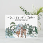 Baby es ist kalt draußen im Winter Baby Duschbad S Einladung (Stehend Vorderseite)