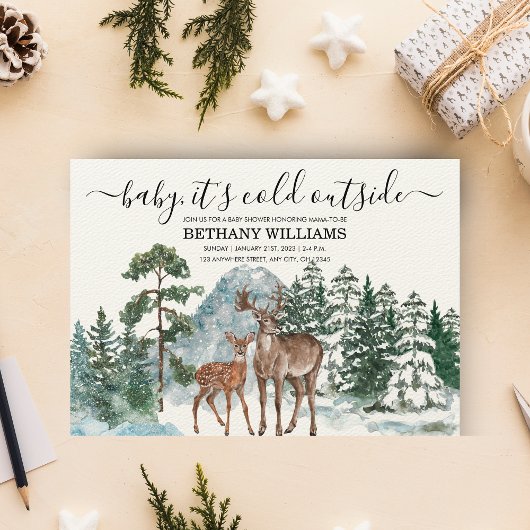 Baby es ist kalt draußen im Winter Baby Duschbad S Einladung