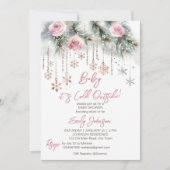 Baby es ist kalt draußen im Winter Baby Duschpadel Einladung (Vorderseite)