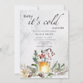 Baby es ist kalt draußen im Winter Babydusche Einladung (Vorderseite)