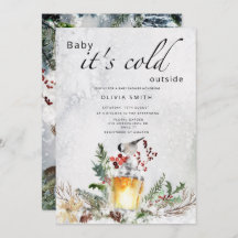 Baby es ist kalt draußen im Winter Babydusche