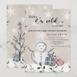 Baby es ist kalt draußen im Winter Babydusche Einladung