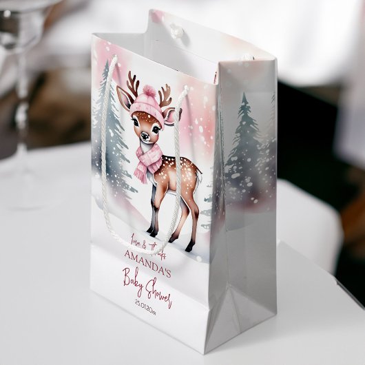 Baby es ist kalt draußen im Winter Babydusche pink Kleine Geschenktüte