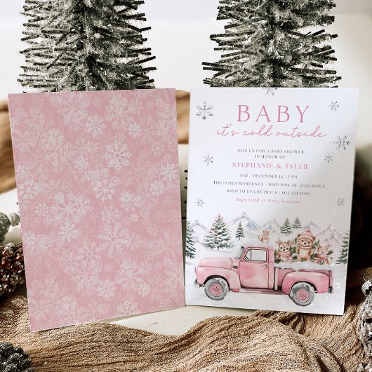 Baby Es ist kalt draußen im Winter Woodland Babydu Einladung