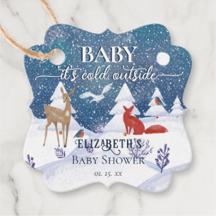 Baby Es ist kalt draußen im Winter Woodland Babydu Geschenkanhänger