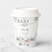 Baby Es ist kalt draußen im Winter Woodland Babydu Pappbecher (Vorderseite)