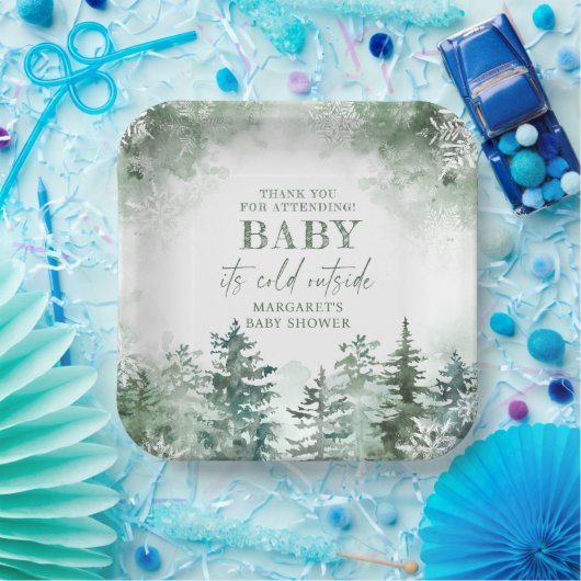 Baby Es ist kalt draußen im Winter Wunderland Pappteller (Party)