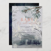 Baby Es ist kalt draußen im Winterwald Babydusche Einladung (Vorne/Hinten)