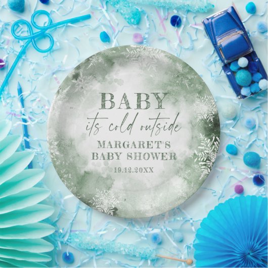 Baby Es ist kalt draußen im Winterwald Pappteller (Party)