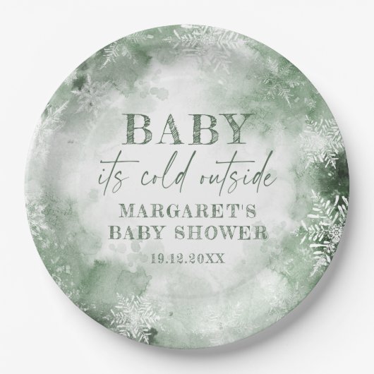 Baby Es ist kalt draußen im Winterwald Pappteller (Vorderseite)