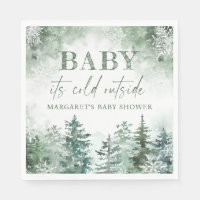 Baby Es ist kalt draußen im Winterwald