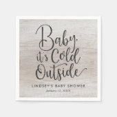 Baby Es ist kalt draußen Imitate Wood Baby Dusche Serviette (Vorderseite)