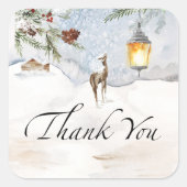 Baby es ist kalt draußen immergrün danke quadratischer aufkleber (Vorderseite)