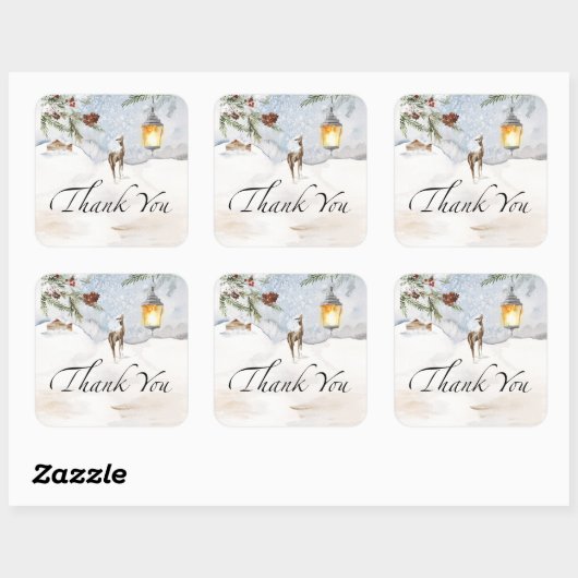 Baby es ist kalt draußen immergrün danke quadratischer aufkleber (Blatt)