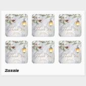 Baby es ist kalt draußen immergrün danke quadratischer aufkleber (Blatt)