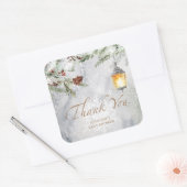 Baby es ist kalt draußen immergrün danke quadratischer aufkleber (Umschlag)