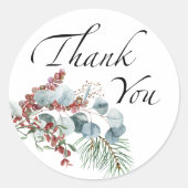 Baby es ist kalt draußen immergrün danke runder aufkleber (Vorderseite)