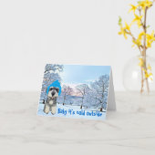 Baby Es ist kalt draußen Karte (Gelbe Blume)