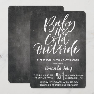 Baby, es ist kalt draußen Kreide-Baby-Shower-Einla Einladung