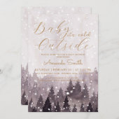 Baby Es ist kalt draußen Mädchen Babydusche Einladung (Vorne/Hinten)